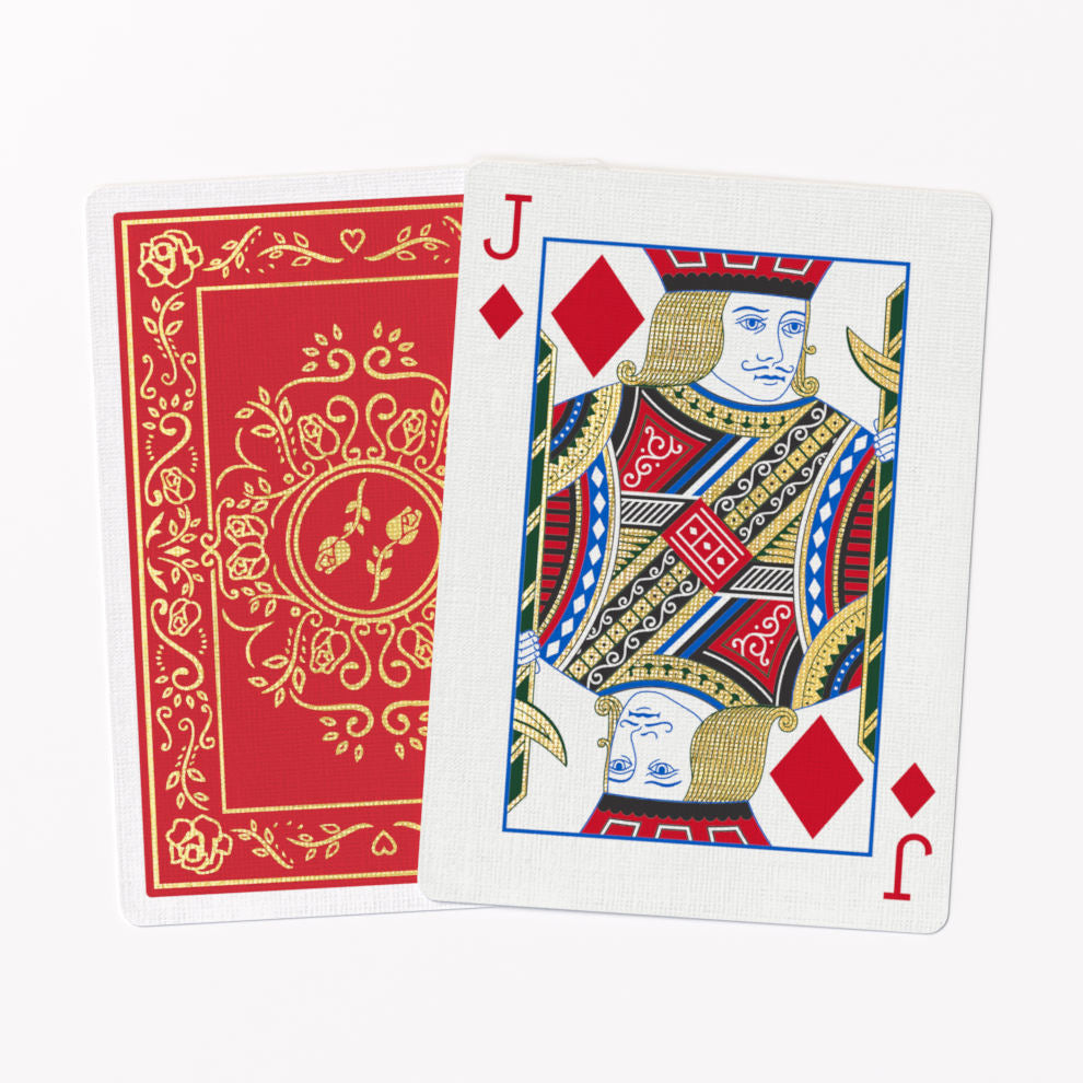 Red Roses GOLD FOIL Playing Cards Court Card