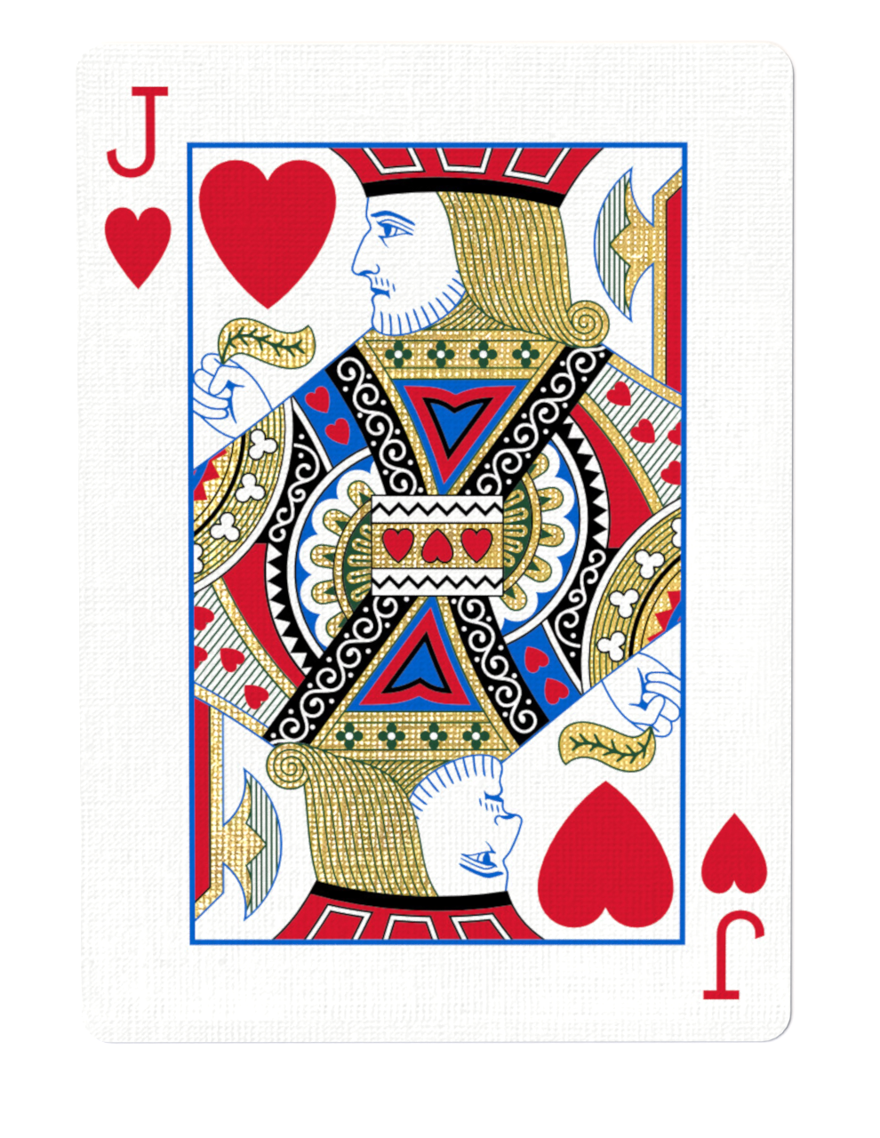 Red Roses GOLD FOIL Playing Cards Jack of Hearts