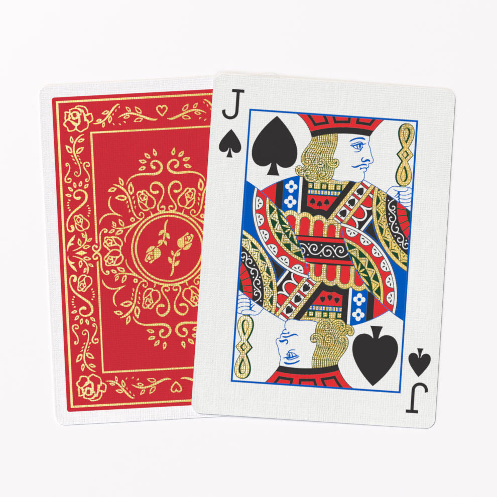 Red Roses GOLD FOIL Playing Cards Court Card
