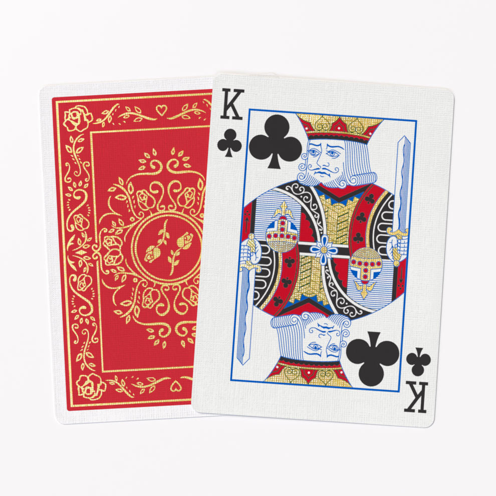 Red Roses GOLD FOIL Playing Cards Court Card