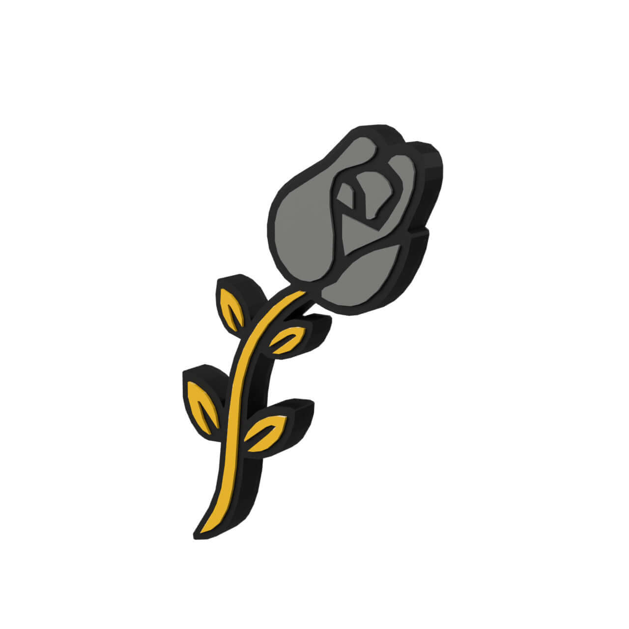 Black Rose Fridge Magnet