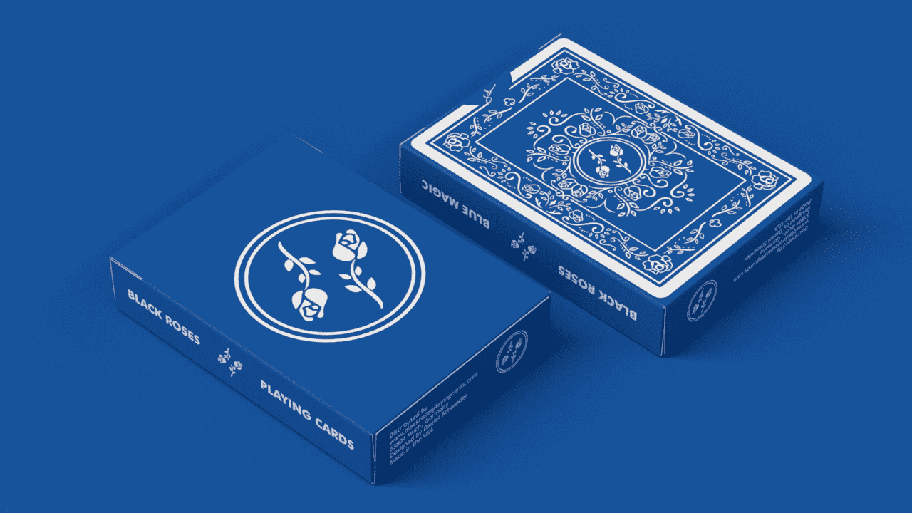 Black Roses Blue Magic Playing Cards Tuck Box