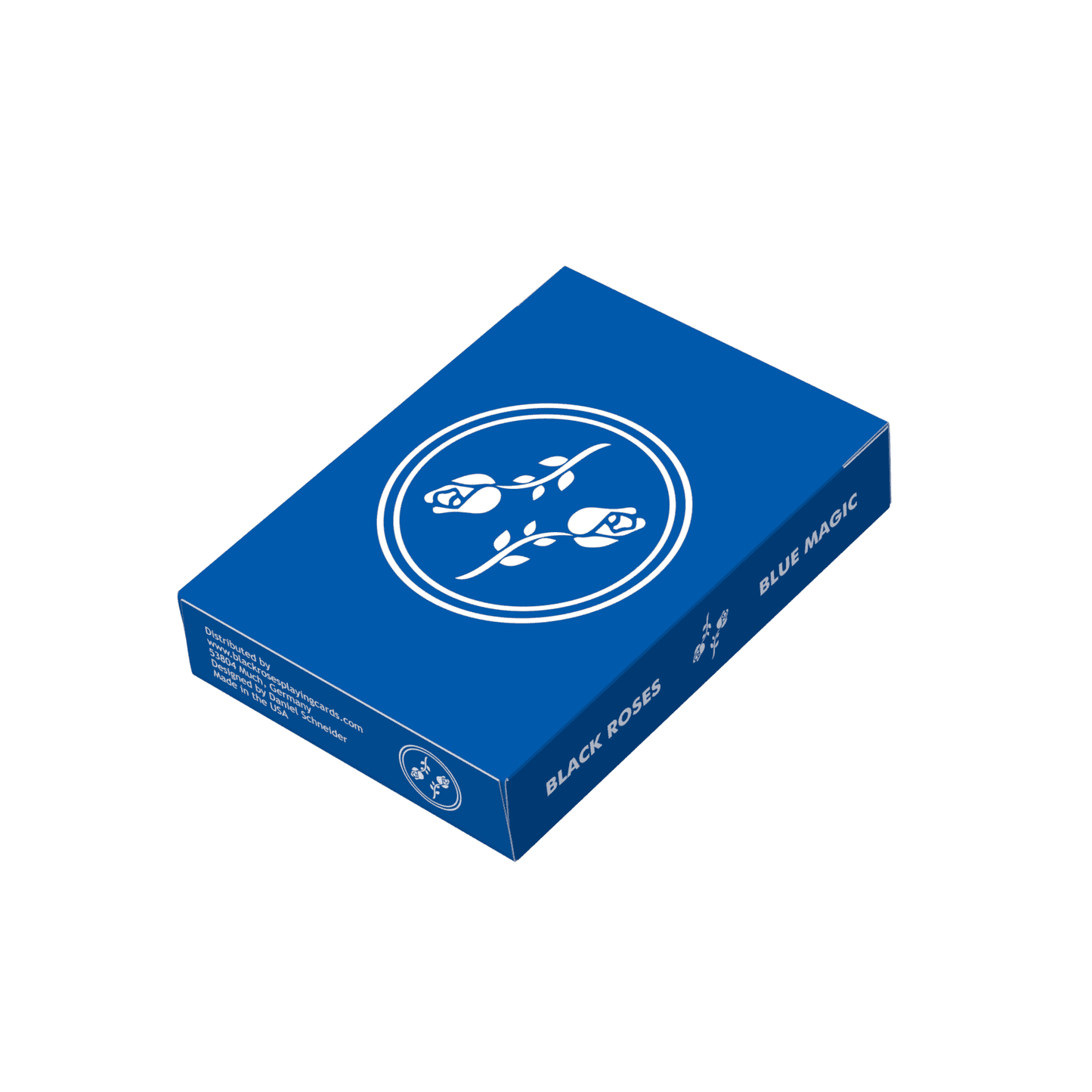 Black Roses Blue Magic playing cards in closed box