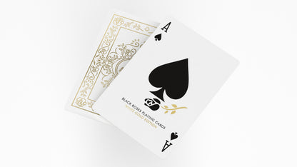 Black Roses White Gold Foil Playing Cards