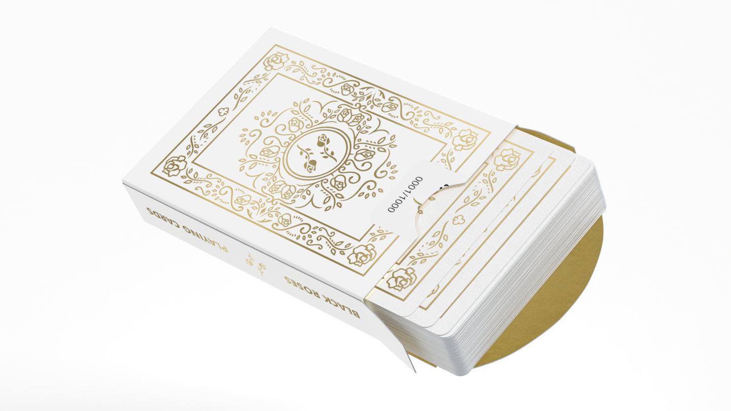 Black Roses White Gold Foil Playing Cards
