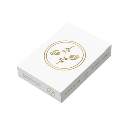 Black Roses White Gold Foil Edition Playing Cards Tuck Box