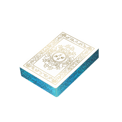 Blue Gilded Black Roses White Gold Foil Playing Cards