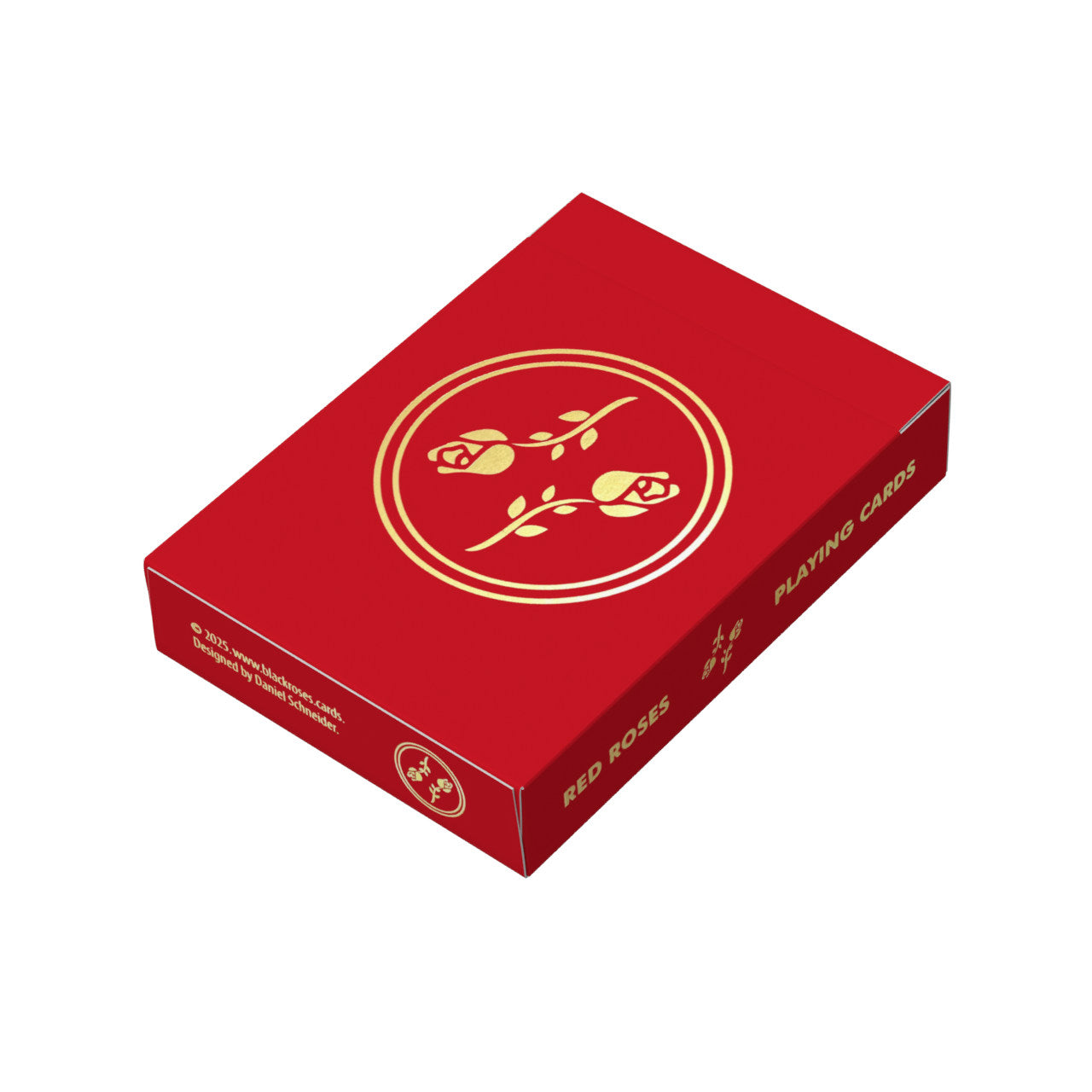 Red Roses Gold Foil Playing Cards Tuck Box