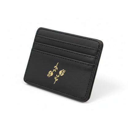 Black Roses Credit Card Holder - Slim Minimalist Wallet