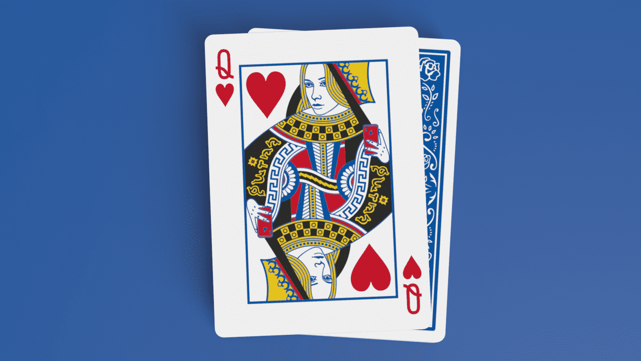 Black Roses Blue Magic Playing Cards Queen of Hearts