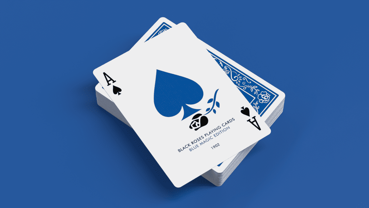 Black Roses Blue Magic Playing Cards Ace of Spades