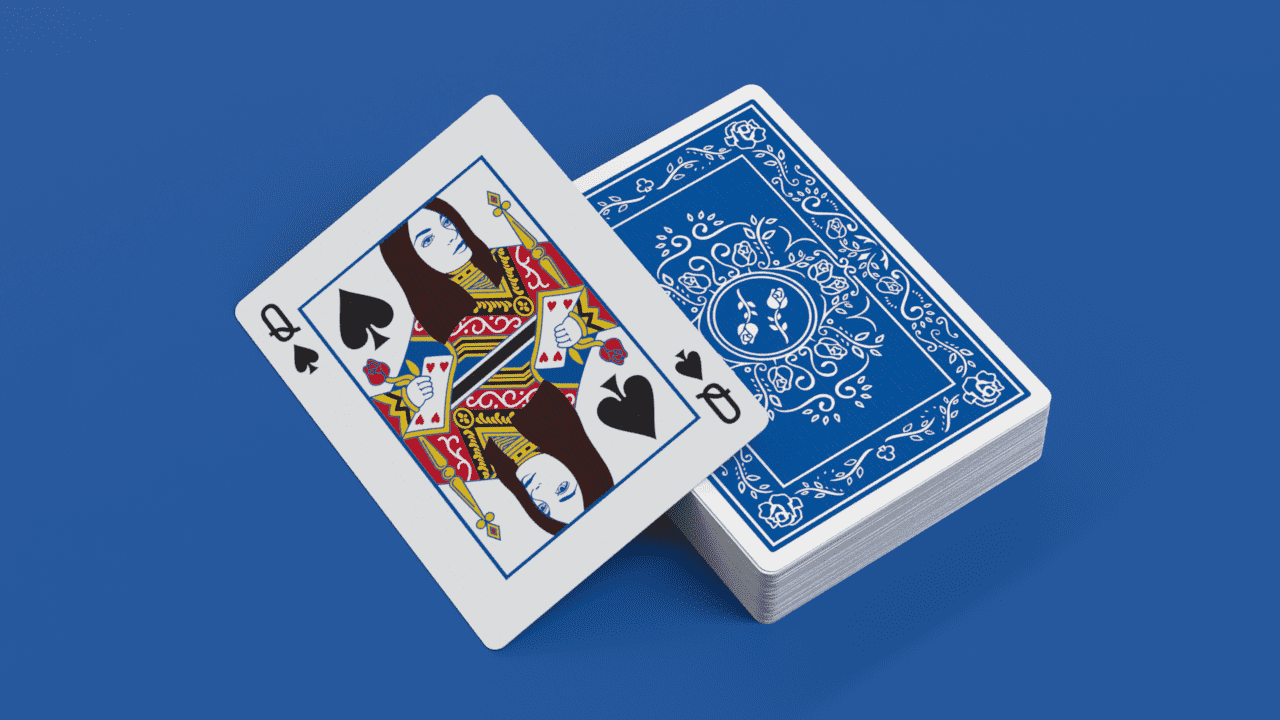 Black Roses Blue Magic Playing Cards Queen of Spades