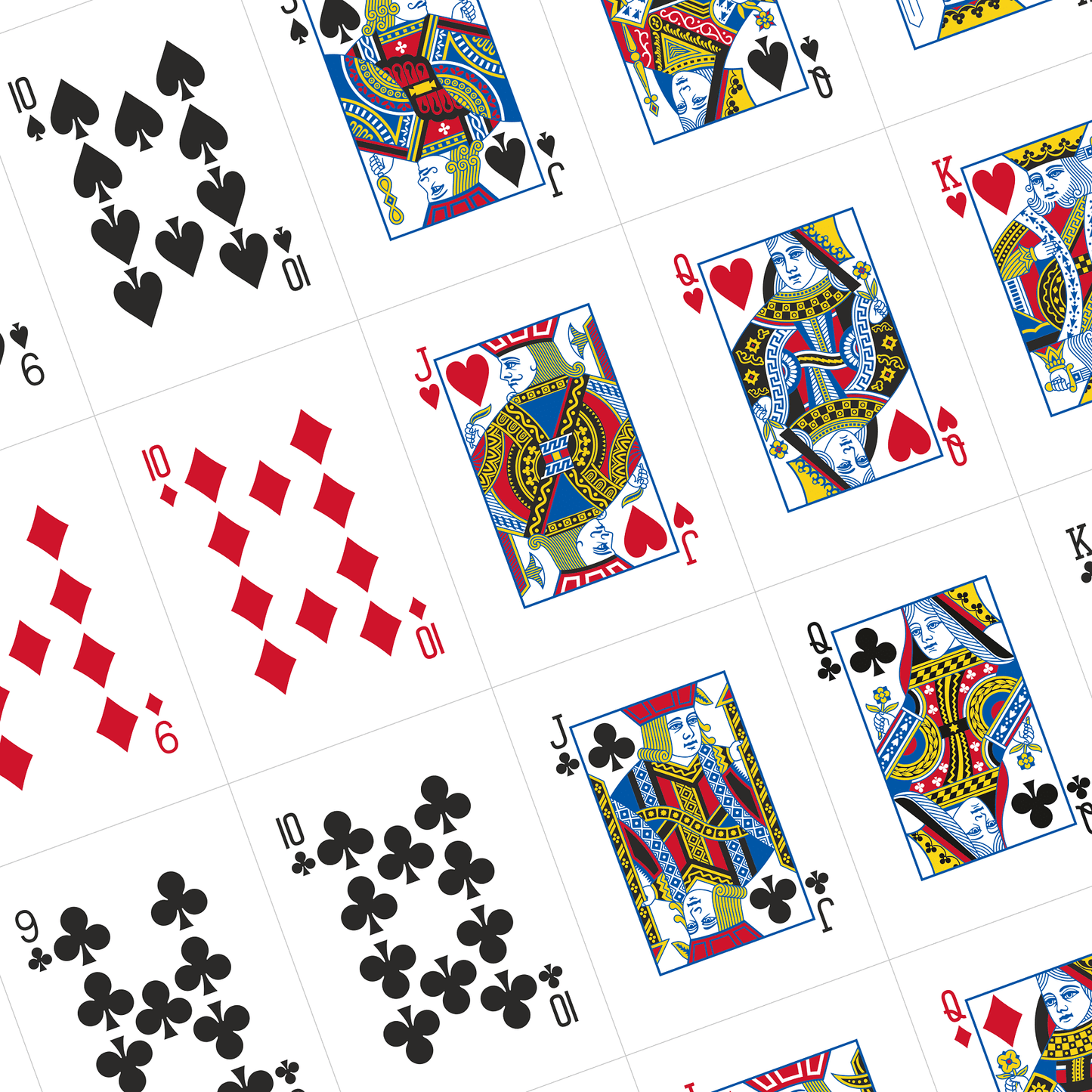 Redrawn Standard Face Card Templates PDF DOWNLOAD - Black Roses Playing Cards