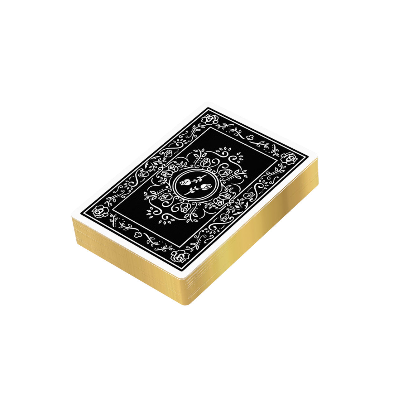 Gold Gilded Black Roses Playing Cards