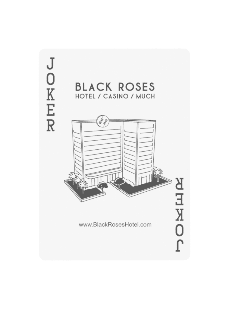 Cold Foil Black Roses Hotel Playing Cards | Black Roses Playing Cards